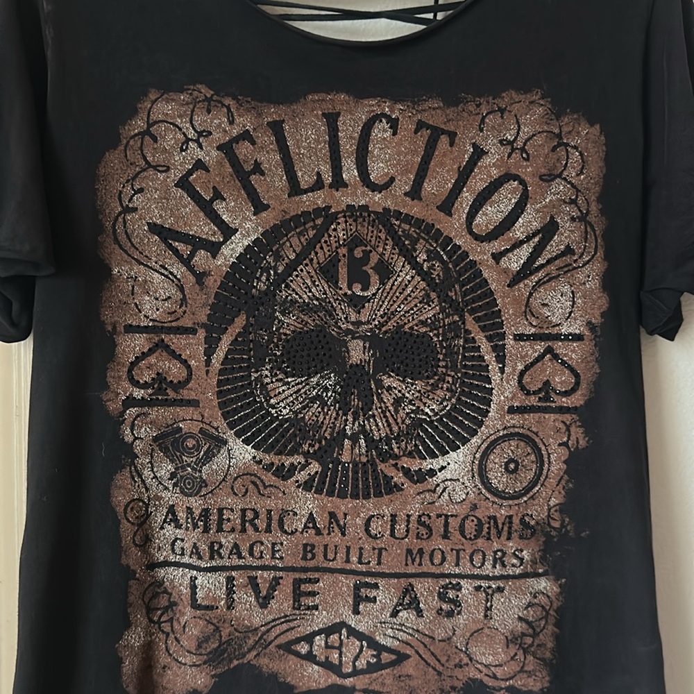Affliction Black Graphic Short Sleeve Tee - Picture 3 of 6